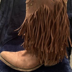 Liberty black fringe boots super comfy and cute